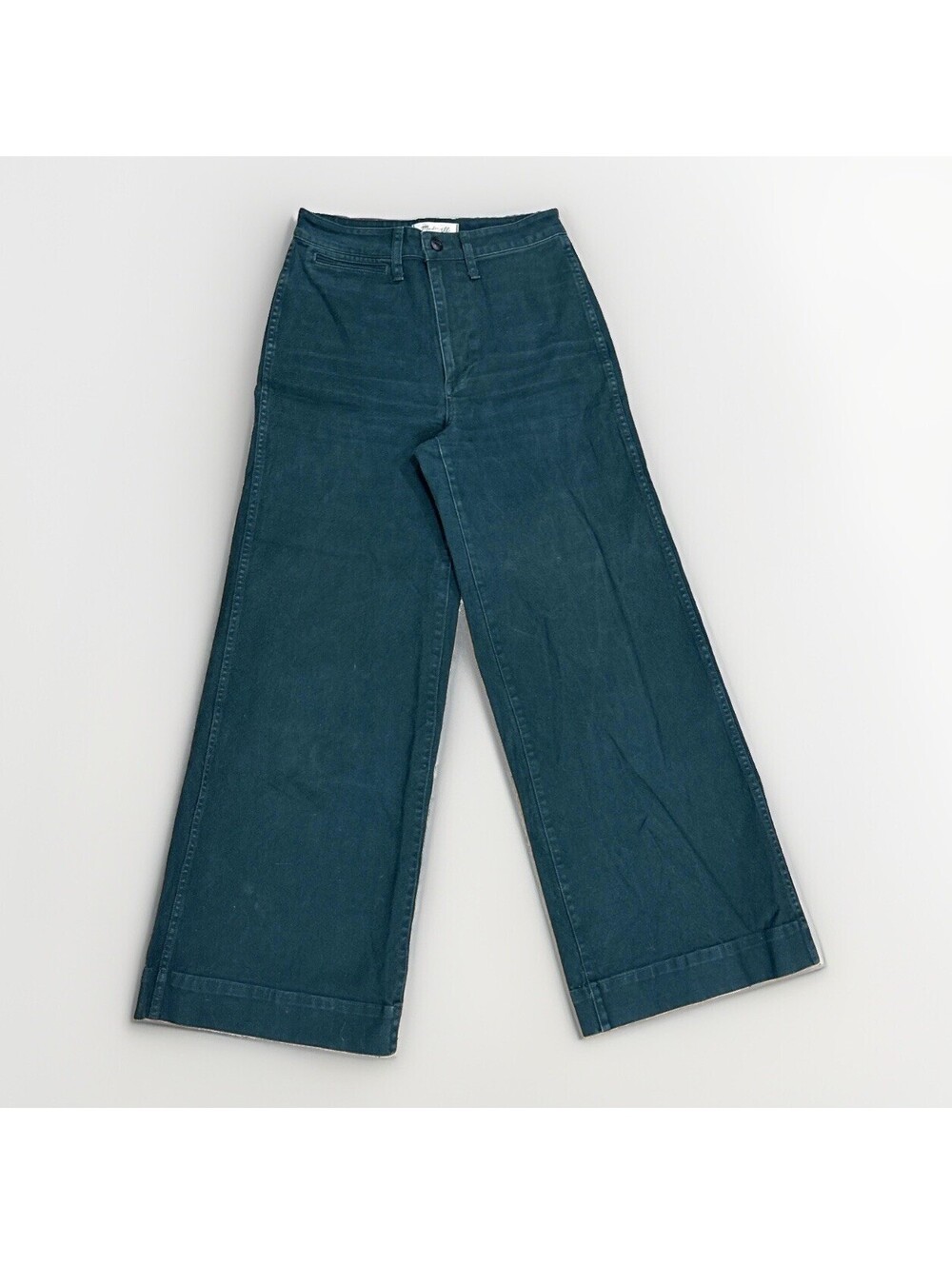 Madewell Emmett Wide-Leg Pants in Forest Green - Size 27
